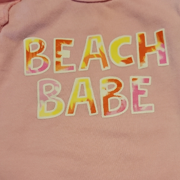 Cutie Pie Brand: Pink Beach Babe Onesie and Tie-Dye Shorts Set Size 6-9 MONTHS - Picture 4 of 6